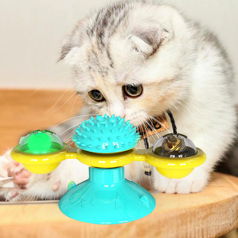 Cat Windmill Scratching and Play Station - TwirlPaws-Yellow-State of Style