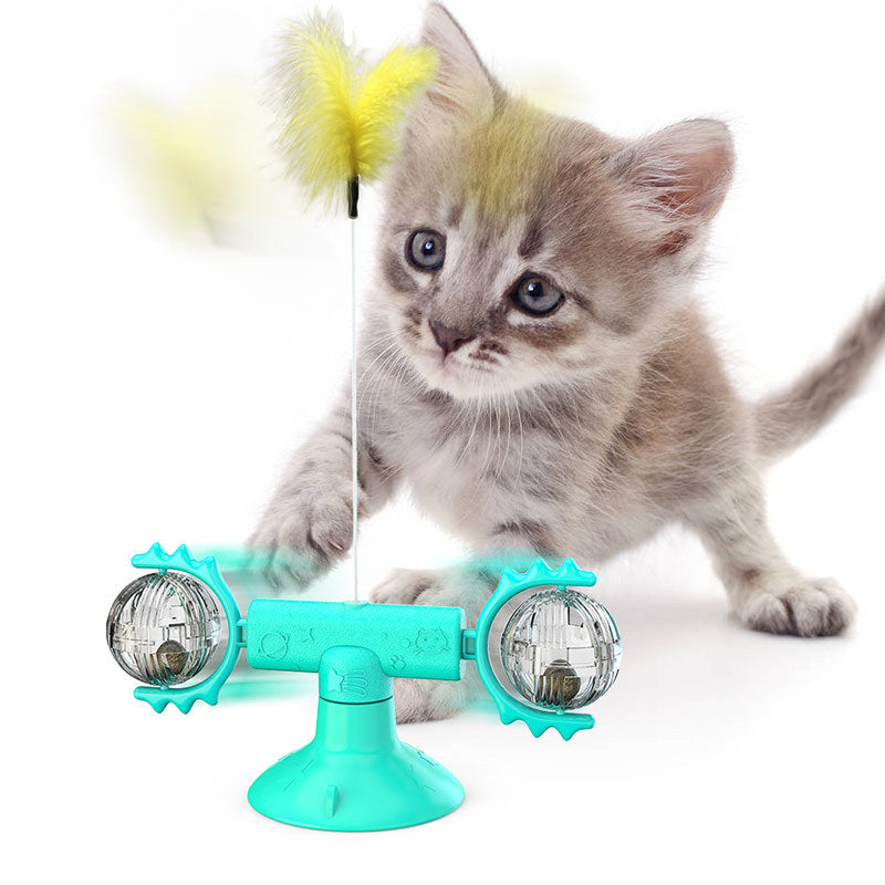 Cat Windmill Scratching and Play Station - TwirlPaws-Yellow-State of Style