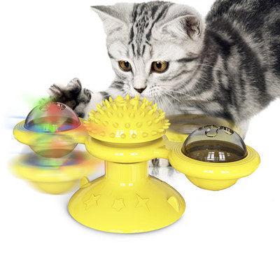 Cat Windmill Scratching and Play Station - TwirlPaws-Yellow-State of Style