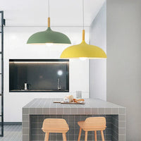 Ceiling Light in Scandinavian Oak - ScandiLuxe-Black-Warm White-dia35cm X h23cm-State of Style