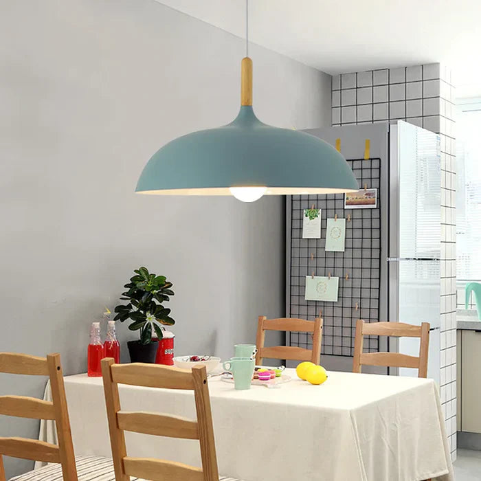 Ceiling Light in Scandinavian Oak - ScandiLuxe-Black-Warm White-dia35cm X h23cm-State of Style