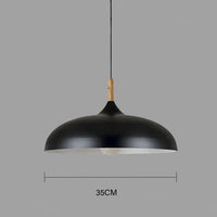 Ceiling Light in Scandinavian Oak - ScandiLuxe-Black-Warm White-dia35cm X h23cm-State of Style