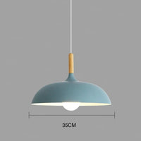 Ceiling Light in Scandinavian Oak - ScandiLuxe-Blue-Warm White-dia35cm X h23cm-State of Style