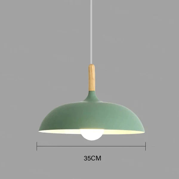 Ceiling Light in Scandinavian Oak - ScandiLuxe-Green-Warm White-dia35cm X h23cm-State of Style