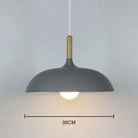 Ceiling Light in Scandinavian Oak - ScandiLuxe-Grey-Warm White-dia35cm X h23cm-State of Style