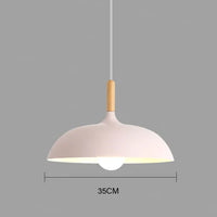Ceiling Light in Scandinavian Oak - ScandiLuxe-Pink-Warm White-dia35cm X h23cm-State of Style