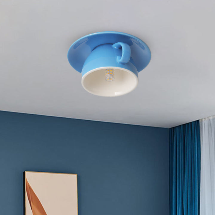 CeramiLux Morandi Coffee Cup Ceiling Light – CeramiLux-Blue-State of Style