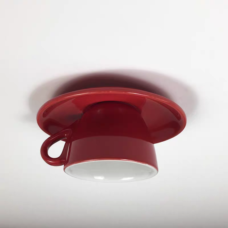 CeramiLux Morandi Coffee Cup Ceiling Light – CeramiLux-Red-State of Style
