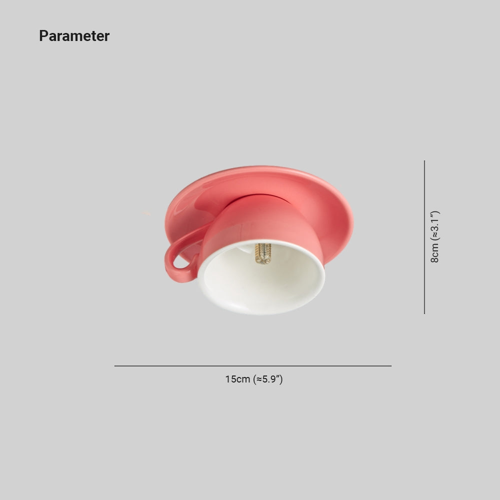 CeramiLux Morandi Coffee Cup Ceiling Light – CeramiLux-Yellow-State of Style