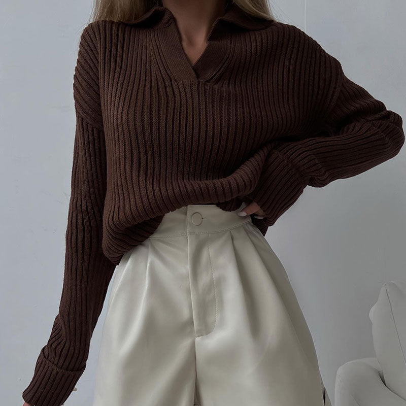 ChantellesShirt I Women's V-Neck Pullover-Brown-S-State of Style