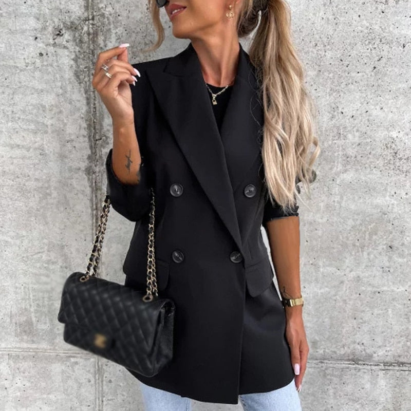 Charlie's Blazer | Long Women's Blazer-Black-S-State of Style