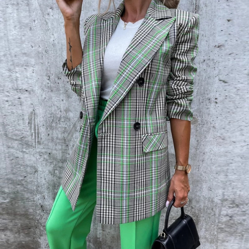 Charlie's Blazer | Long Women's Blazer-Green-S-State of Style