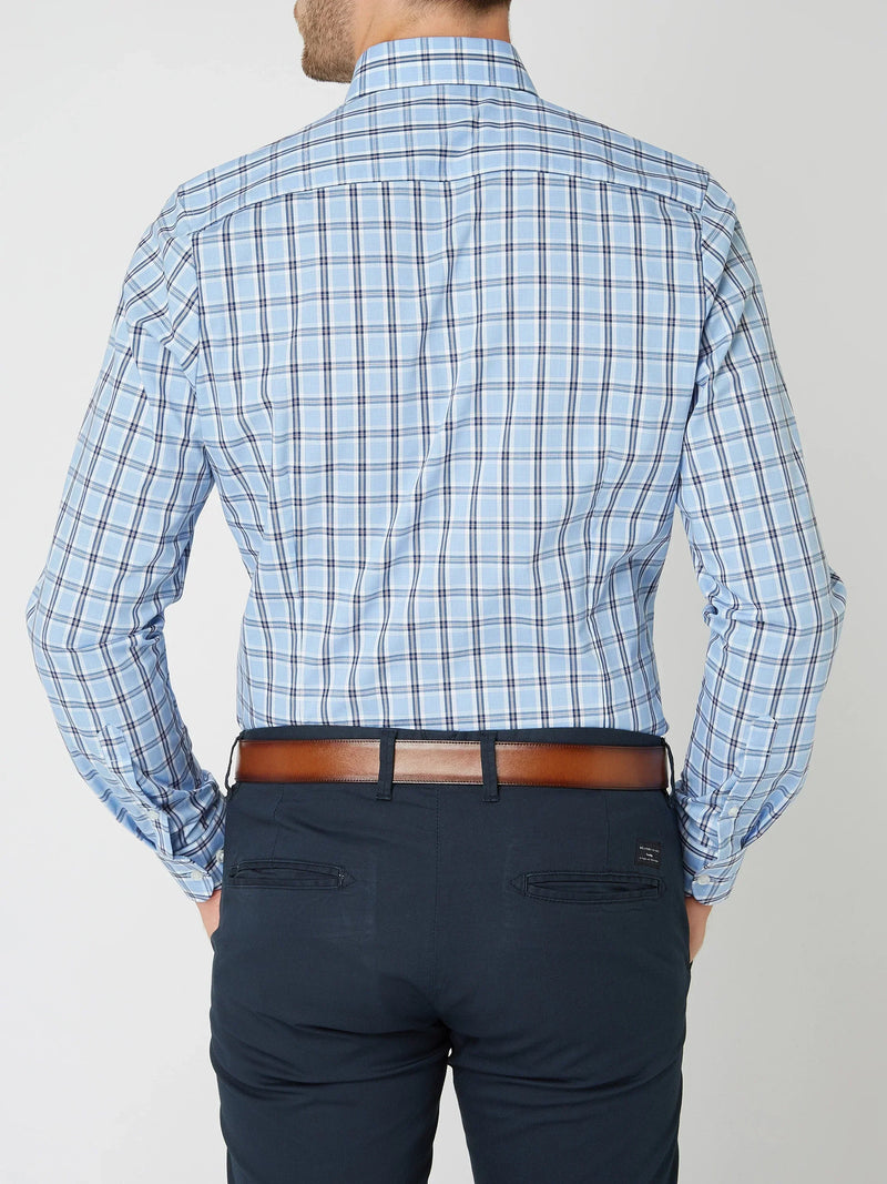 Checked Cotton Shirt - Victor-Dark Blue-XS-State of Style