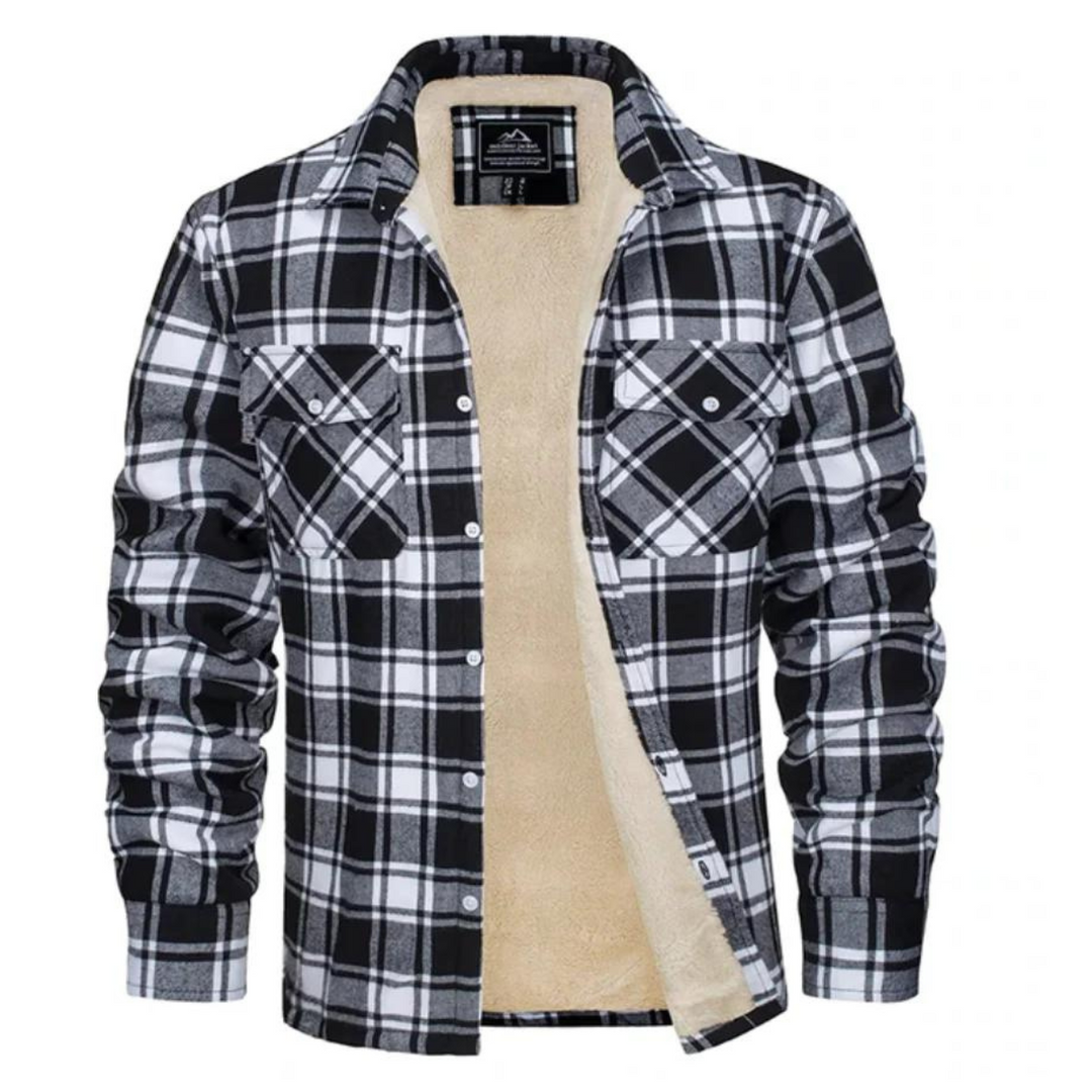 Checked Fleece-Lined Jacket - Lawson-Black-S-State of Style