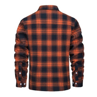 Checked Fleece-Lined Jacket - Lawson-Orange-S-State of Style