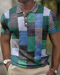 Checkered Short-Sleeve Polo - Renaldo-Grey-S-State of Style