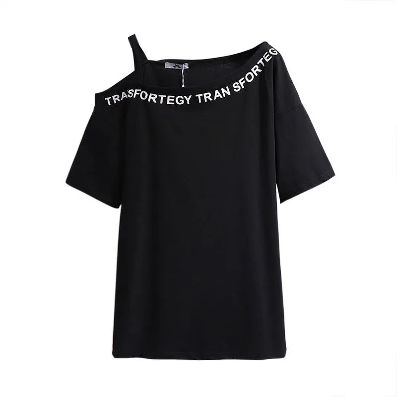 Cheeky Summer One-Shoulder Tee for Curvy Fashionistas-Red-6XL-State of Style