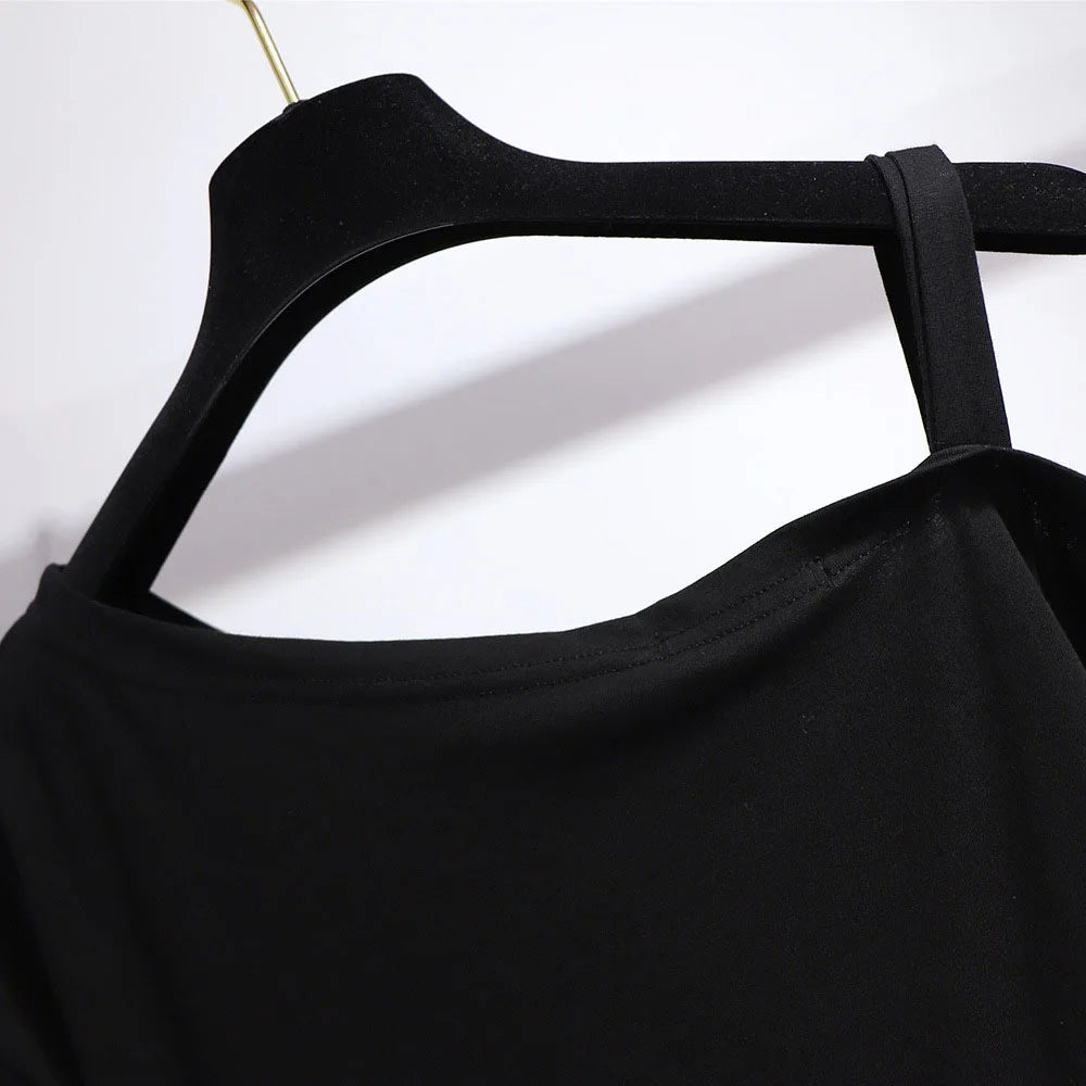 Cheeky Summer One-Shoulder Tee for Curvy Fashionistas-Red-6XL-State of Style