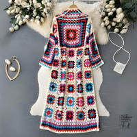 Cheerful Colourful Cardigan - Ivy-Red-One Size-State of Style