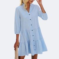 Chic Checkered Summer Dress | Casual & Comfy Style-Blue-S-State of Style
