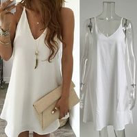 Chic Chiffon Party Dress-White-S-State of Style