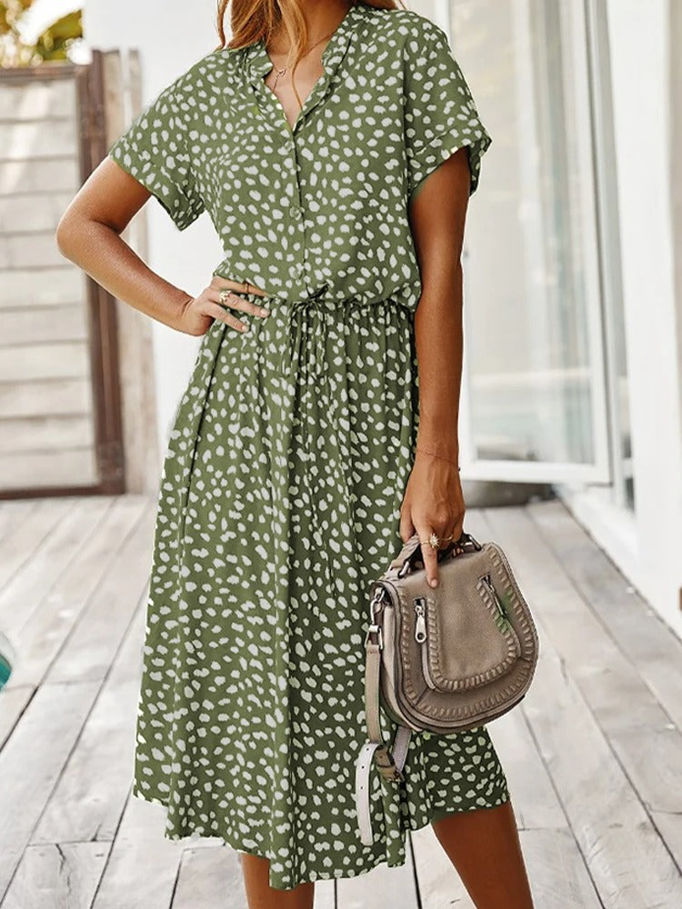 Chic Comfortable Dress - Sophia-Green-S-State of Style