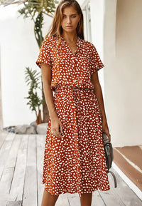 Chic Comfortable Dress - Sophia-Orange Red-S-State of Style