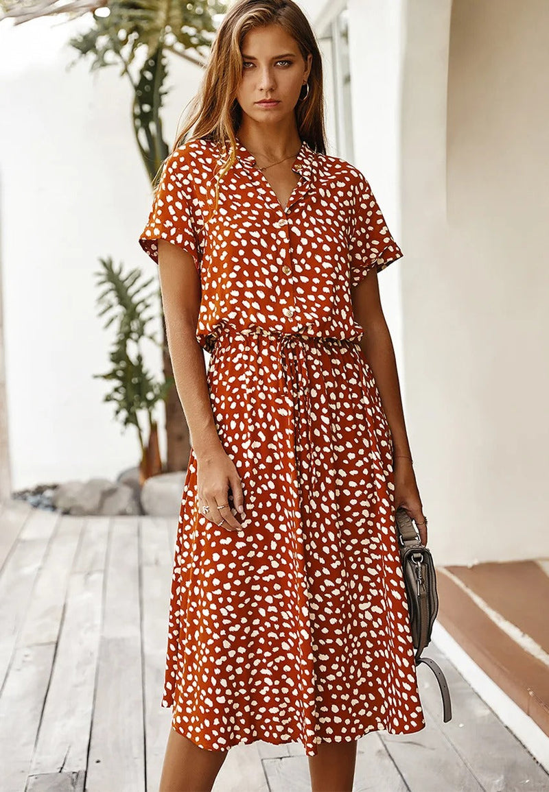 Chic Comfortable Dress - Sophia-Orange Red-S-State of Style