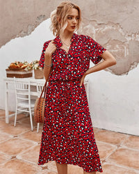 Chic Comfortable Dress - Sophia-Red-S-State of Style