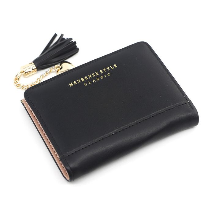 Chic Compact Mini Wallet – Stylish & Practical PU Leather Purse-Black-3-State of Style