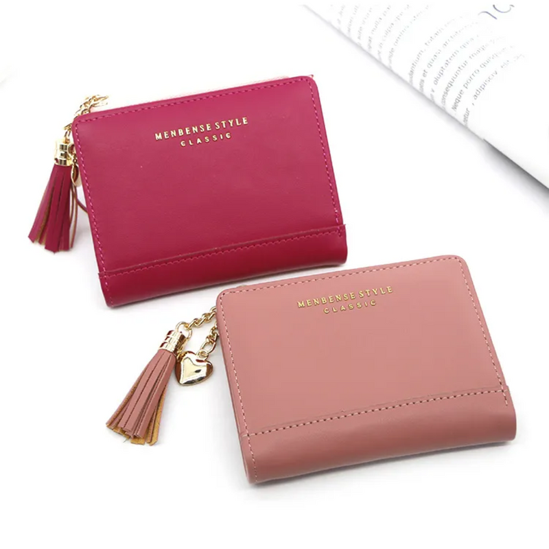 Chic Compact Mini Wallet – Stylish & Practical PU Leather Purse-Dark Pink-1-State of Style