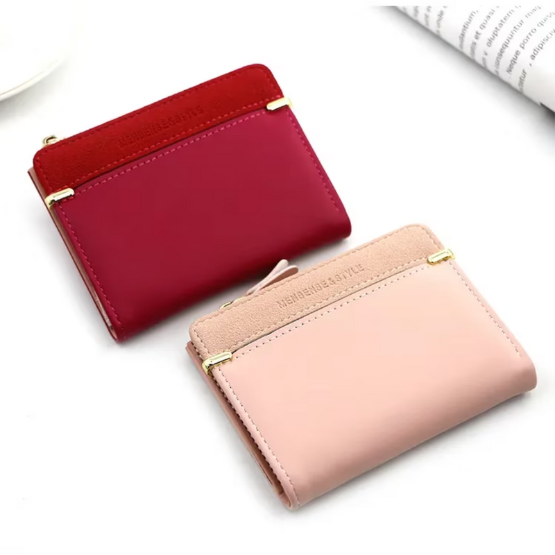 Chic Compact Mini Wallet – Stylish & Practical PU Leather Purse-Dark Pink-1-State of Style