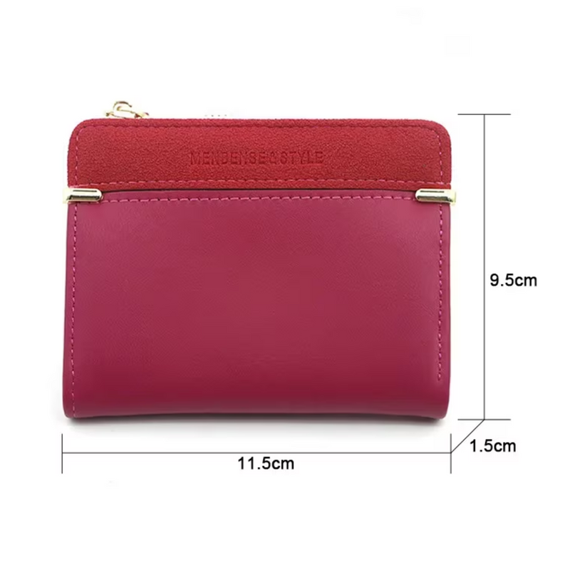 Chic Compact Mini Wallet – Stylish & Practical PU Leather Purse-Dark Pink-1-State of Style
