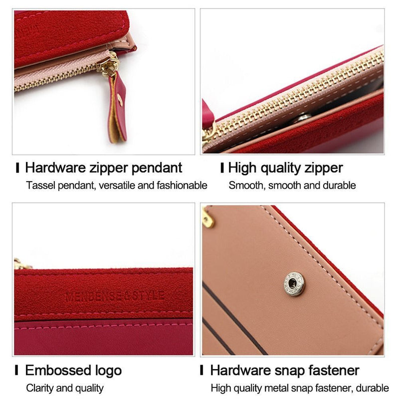 Chic Compact Mini Wallet – Stylish & Practical PU Leather Purse-Dark Pink-1-State of Style