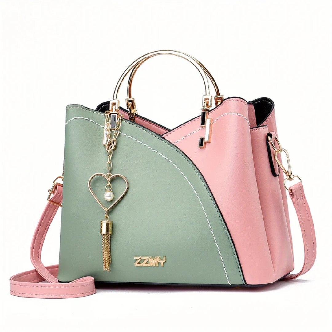 Chic Ladies Handbag - LuxeGrace-Pink-Green-State of Style