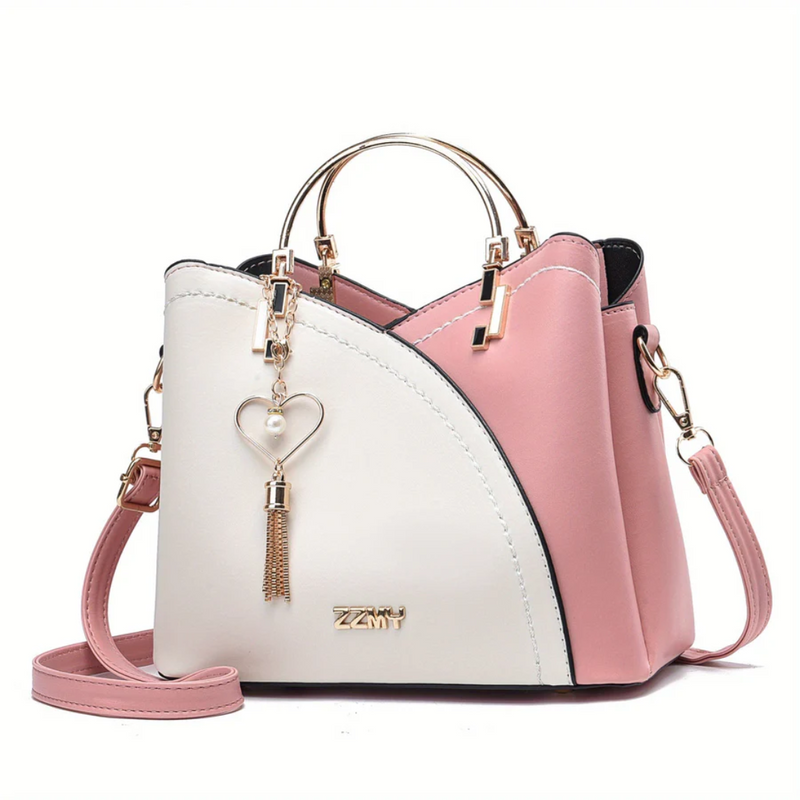 Chic Ladies Handbag - LuxeGrace-Pink-White-State of Style