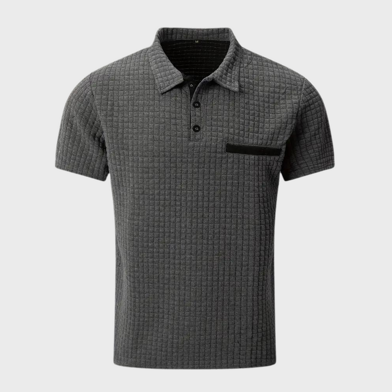 Chic Men's Polo Shirt - Classic Elegance-Black-S-State of Style