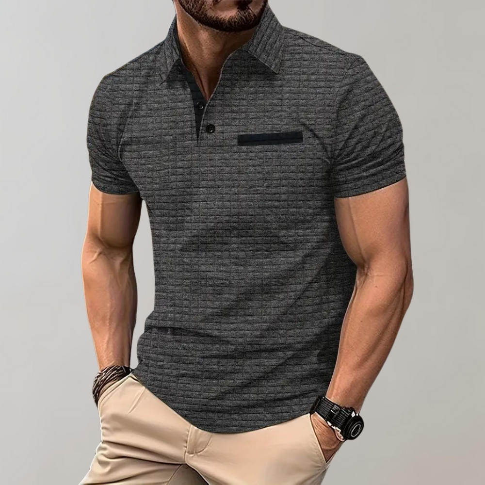 Chic Men's Polo Shirt - Classic Elegance-Grey-S-State of Style
