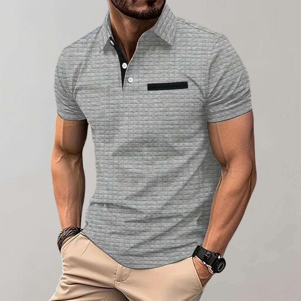 Chic Men's Polo Shirt - Classic Elegance-Light grey-S-State of Style