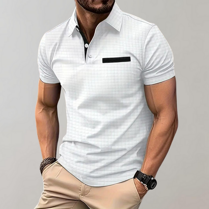Chic Men's Polo Shirt - Classic Elegance-White-S-State of Style
