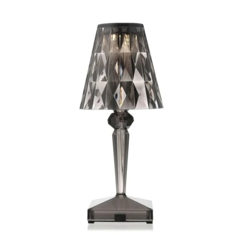Chic Table Lamp with Crystal Design - CrystalLuxe-Grey-State of Style