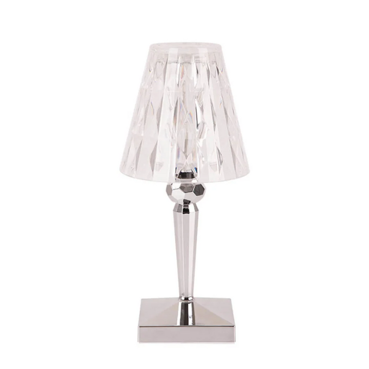 Chic Table Lamp with Crystal Design - CrystalLuxe-Silver-State of Style