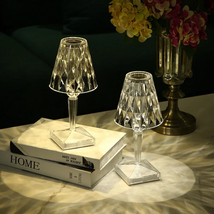 Chic Table Lamp with Crystal Design - CrystalLuxe-Transparent-State of Style