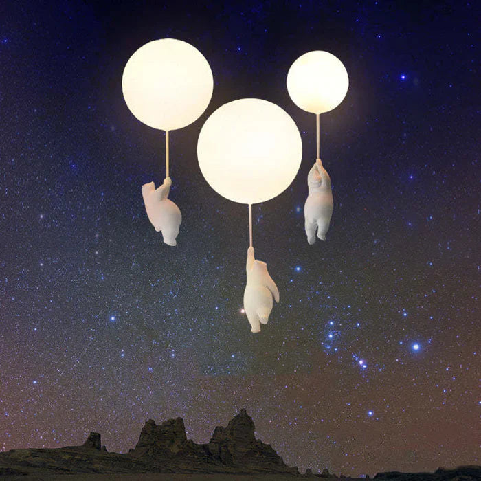 Children's Ceiling Lamp with Bear and Balloon - CloudBear-15 cm-A-Warm White-State of Style