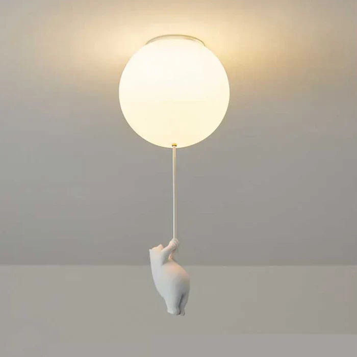 Children's Ceiling Lamp with Bear and Balloon - CloudBear-15 cm-B-Warm White-State of Style