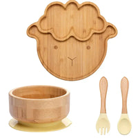 Children's Dinnerware Set with Suction Base - EcoFeast-Lamb White-State of Style
