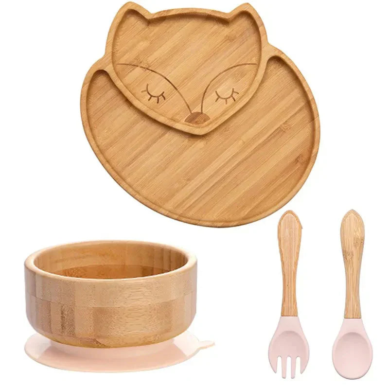 Children's Dinnerware Set with Suction Base - EcoFeast-Lamb White-State of Style