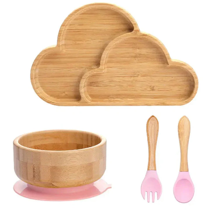 Children's Dinnerware Set with Suction Base - EcoFeast-Lamb White-State of Style