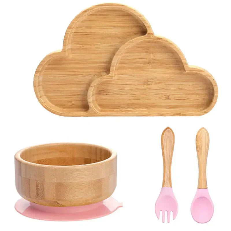 Children's Dinnerware Set with Suction Base - EcoFeast-Lamb White-State of Style