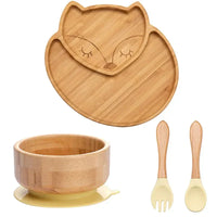 Children's Dinnerware Set with Suction Base - EcoFeast-Lamb White-State of Style